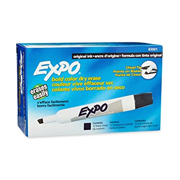 Expo Dry Erase Markers, Chisel Tip,  Original - Brown - 12/Pkg