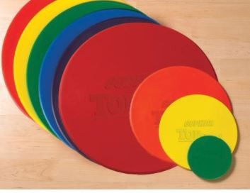 5" Poly Spots, Assorted Colors Vinyl - 6/Set