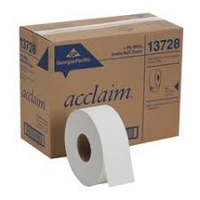 Toilet Tissue, 2 Ply, White, Jumbo Roll, Georgia Pacific Acclaim #GP13728 - 8/ Case
