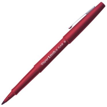 Paper Mate Flair Pen, 1.4mm Felt Tip - Red - 12/Pkg - PAP8420152