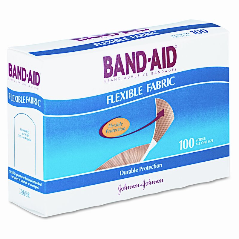 1" X 3" Johnson & Johnson Flexible Fabric Bandages, Latex Free - 100/Box - 32116