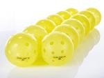 Pickle Ball, Yellow, Indoor with Holes - 12/Set