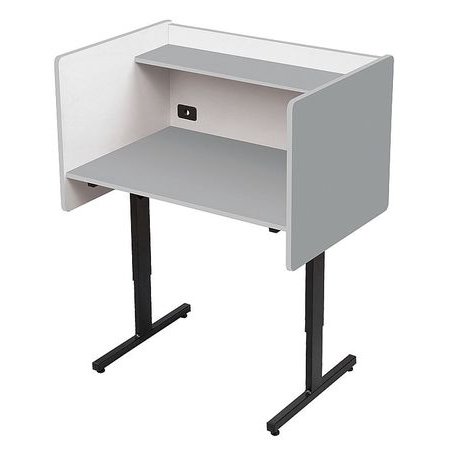 Single Table Top Study Carrel, Gray - 89789