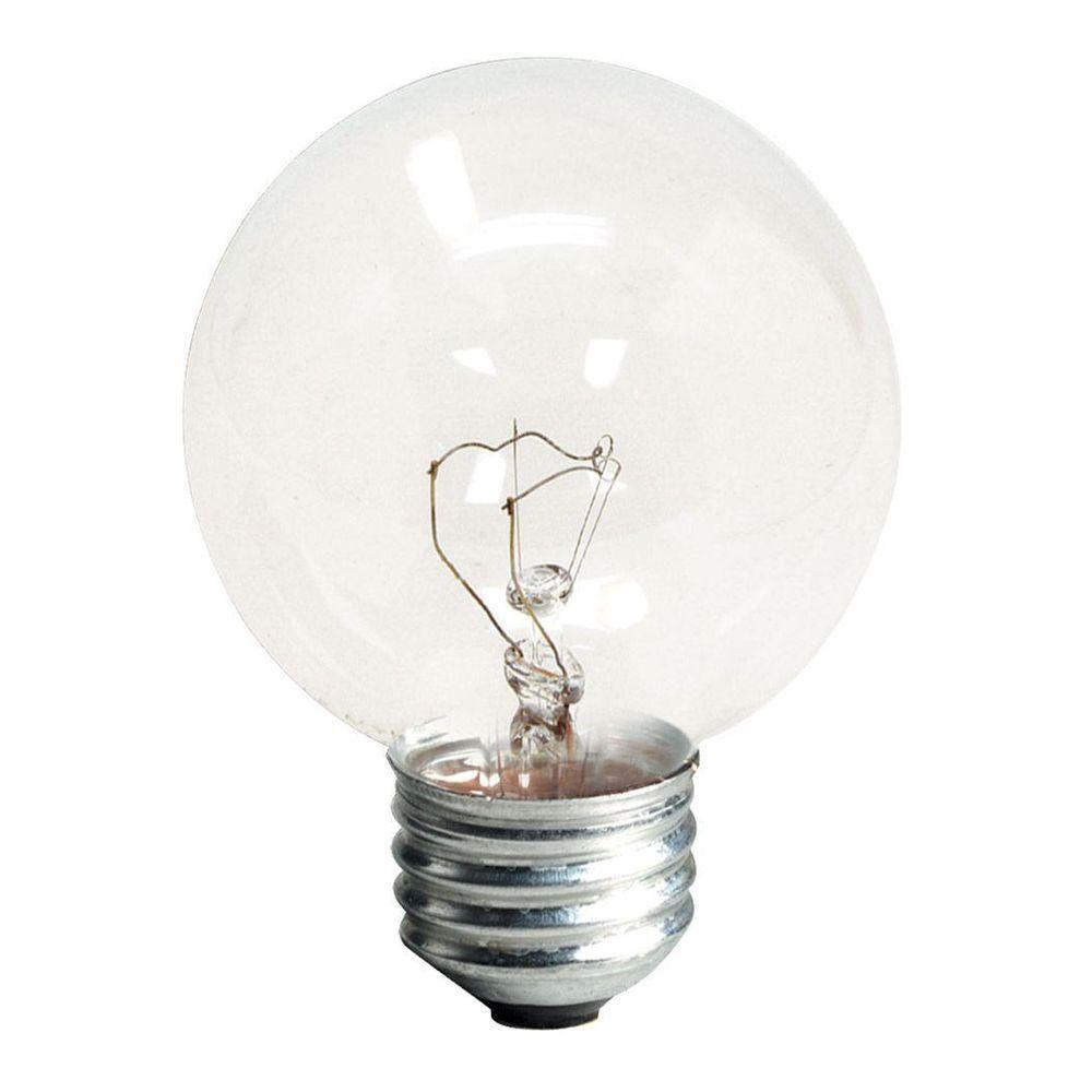 25W Incandescent Lamp Bulbs, Clear, 115V - 6/Pkg - 470122-624