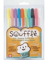 Sakura Gelly Roll Non-Toxic Opaque Waterproof Puffy Ink Souffle Pen, Assorted Color, Pack of 10