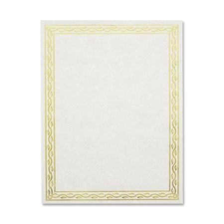 11 X 2-1/2 Blank Foil Certificate, 28 lb Parchment Paper - Serpentine Gold - 12/Pkg