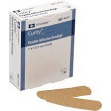 1" X 3" Curity Kendall Strip Bandages (Latex-Free) - 50/Box - 32225