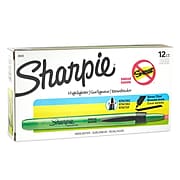 Sharpie Accent Highlighter, Pocket Style, Chisel Tip - Fluorescent Green - 12/Pkg