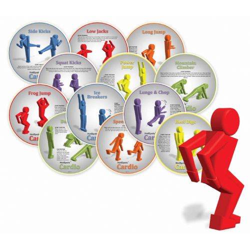 Hot Spots Partner Exercise Set, Bright Graphics Printed On Anti-Slip, Tear Resistant Rubber Material For Circuit Training Or Exercise Stations - 12 Discs/Set
