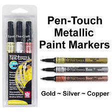Sakura Pen-touch Markers, Extra-Fine Tip, Metallic - 3/Pkg - 21326-9327
