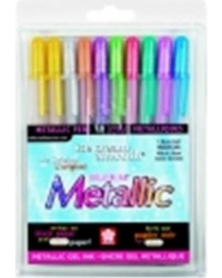 Sakura Gelly Roll Non-Toxic Waterproof Pen Set, 1 mm Bold Tip, Assorted Metallic Color, Set of 16