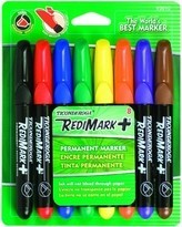 Ticonderoga RediMark Plus Non-Toxic Waterproof Smear Proof Permanent Marker Set, Chisel Tip, Assorted Color, 8/Set