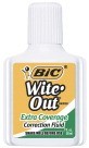 BIC Wite-Out, Extra Coverage Correction Fluid, White, 0.65 Oz