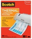 Scotch Letter Size Thermal Laminator Pouch, 8.9 X 11.4 In., 3 mil Thickness, Clear - 200/Pkg