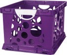 Storex 2-Color Large Crate with Handles, Purple Vine/White