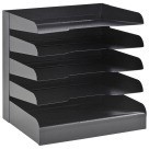 Desk Trays, Classic 5-Tier, 12 X 9-1/2 X 9-1/2 In. Letter Size, Steel, Black