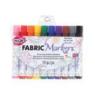 Tulip Fabric Markers, Brush Tip, Assorted Rainbow - 10/Set