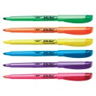 Bic Brite Highlighters, Pen Style, Chisel Tip - Assorted Colors - 12/Set