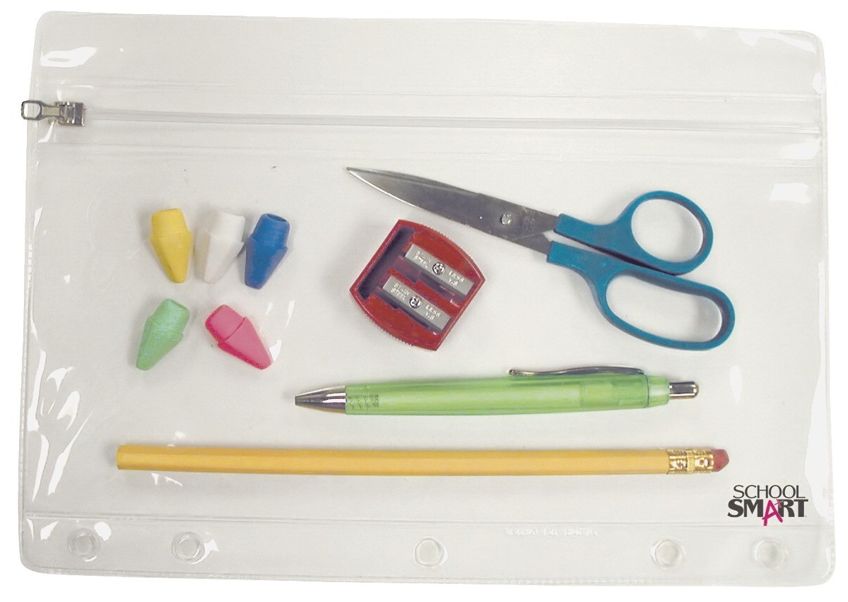 Ring Binder Pencil Pouch, Fits 2 Or 3 Ring Binder, 10 X 7" - 24/Pkg