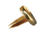 No 2, 1/2 In. Brass Plated Fasteners, 2R - 100/Pkg