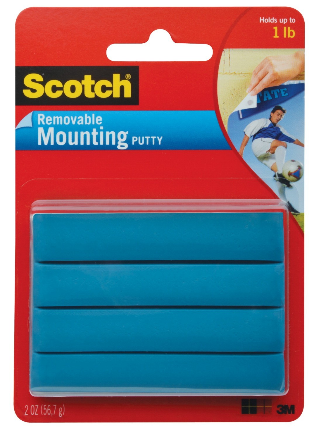 Scotch Lightweight Mounting Putty, 3 oz, Blue