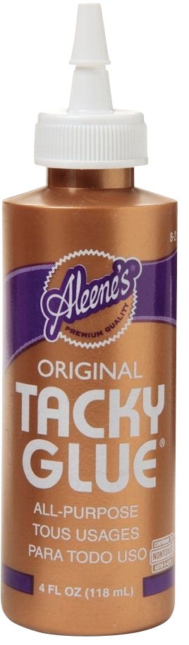 Aleene's Original Multi-Purpose Flexible Non-Toxic Non-Washable Tacky Glue, 4 oz Bottle, Dries Clear