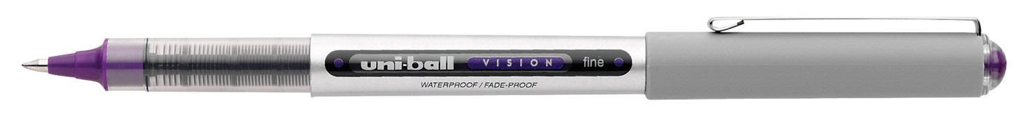 School Smart Rollerball Pen, 0.3 mm Fine Tip, Purple, Pack of 12