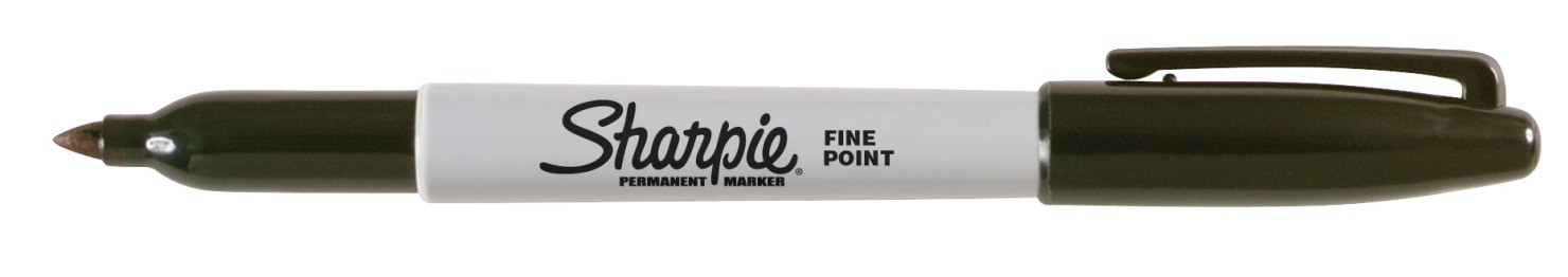 Sharpie Permanent Marker, Fine Point - Black - 12/Pkg