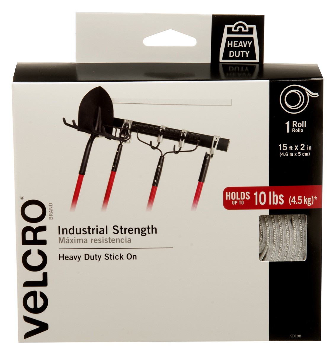 Velcro Tape, Heavy Duty Industrial Strength, 2 In. X 15 Ft., White
