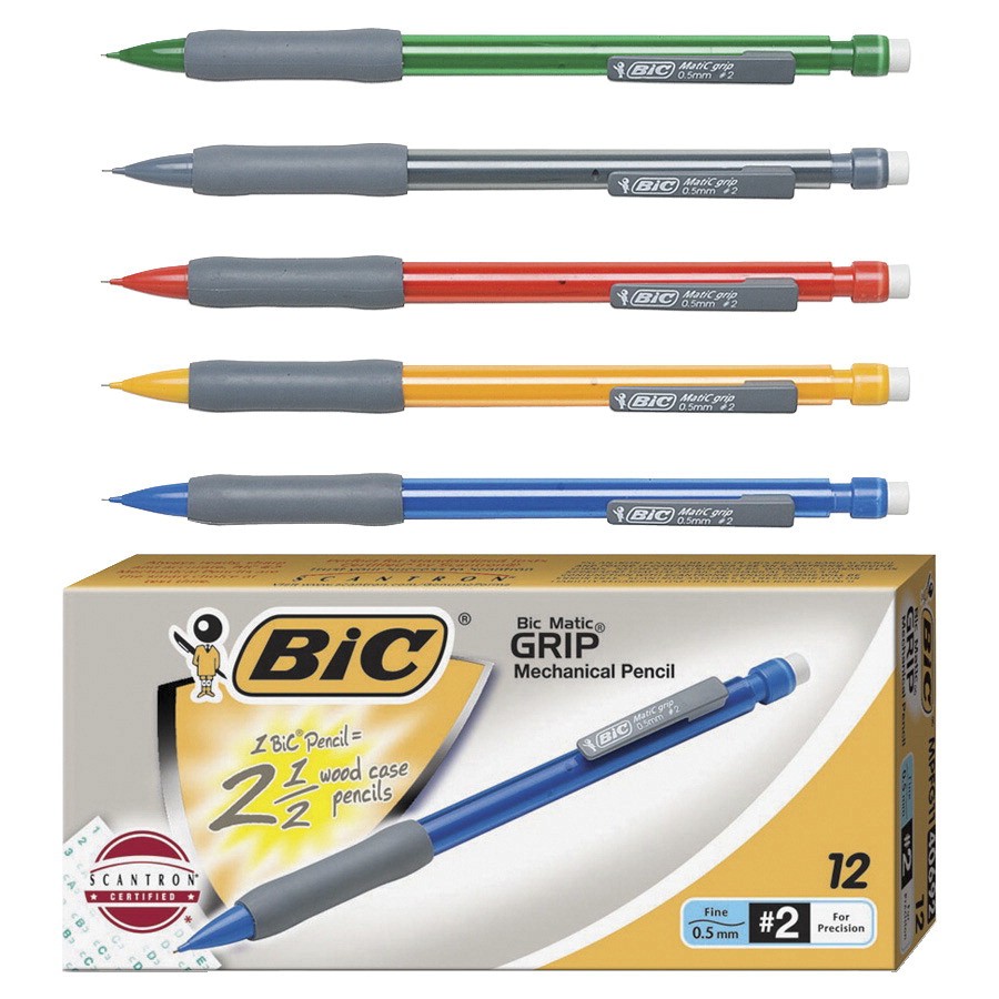 Bic Mechanical Pencil 0.7 mm, Matic Grip - 12/Pkg - BICMPG11