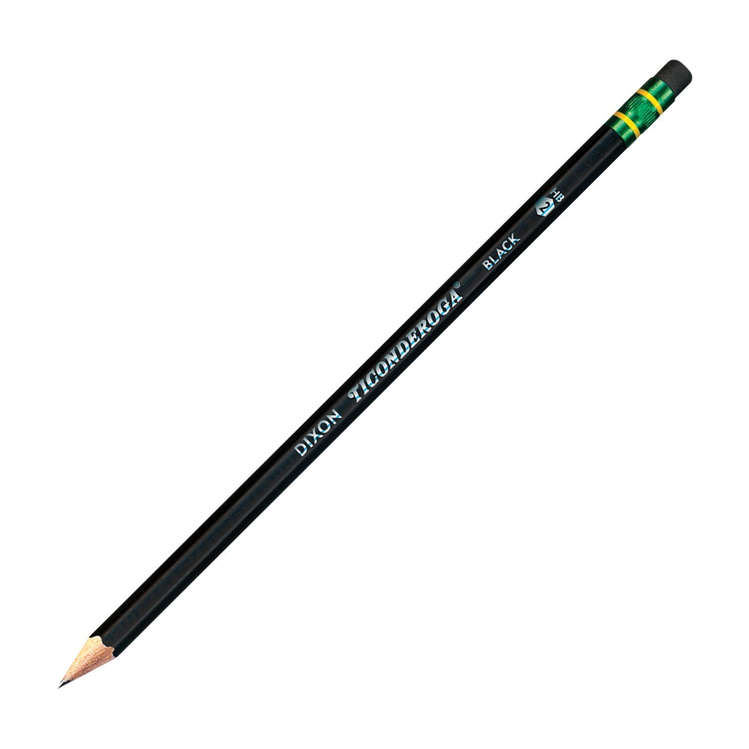 Dixon Ticonderoga Microban Non-Toxic Pencil with Eraser, No. 2, Black - 12/Pkg - DIX13953