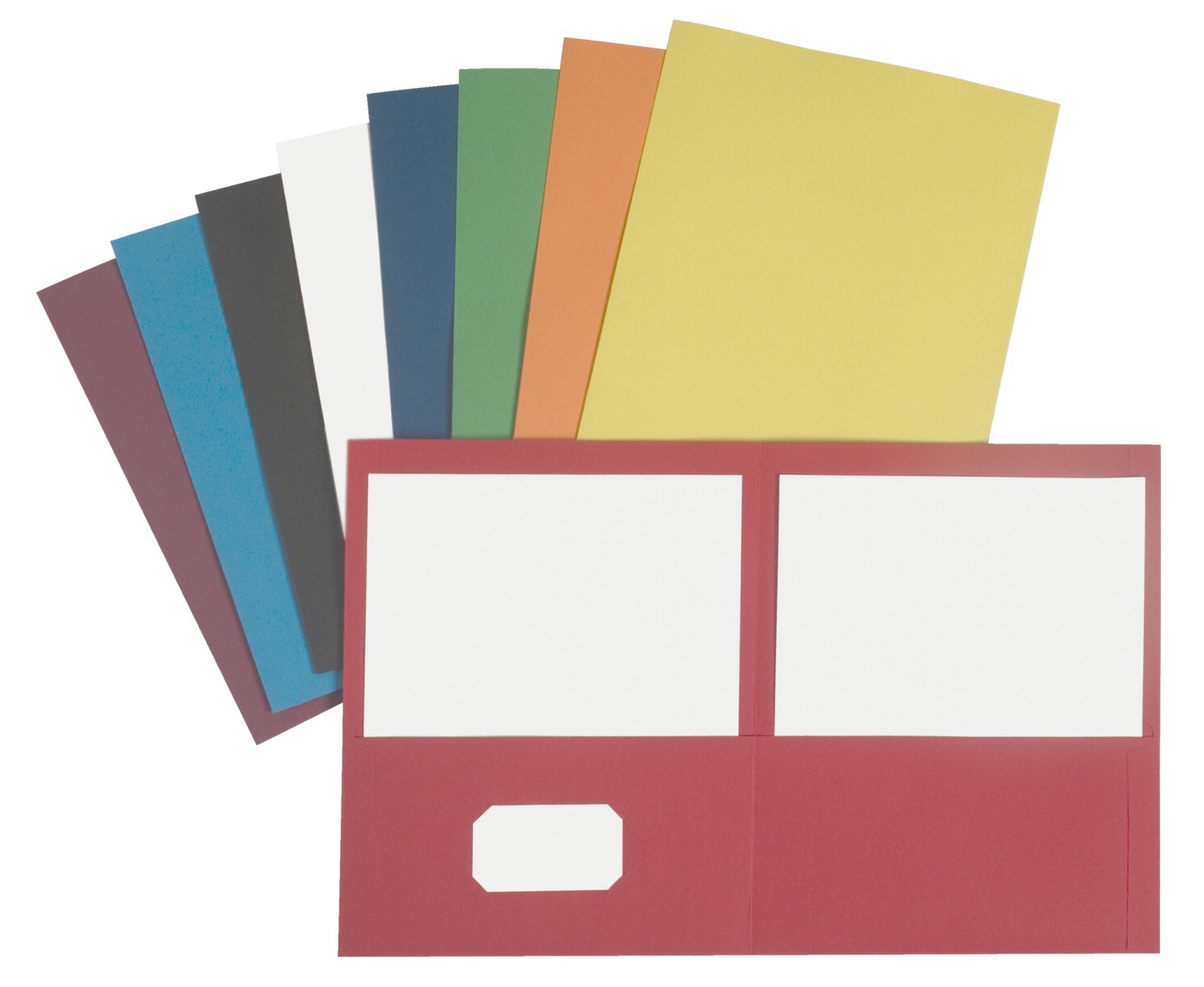 NECI Pocket Portfolio, Letter, 2 Pockets, Red, Pack of 25