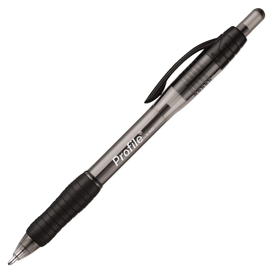 Paper Mate Pen, Profile Retractable, Big 1.4 mm Tip - 12/Pkg - Black - PAP89465