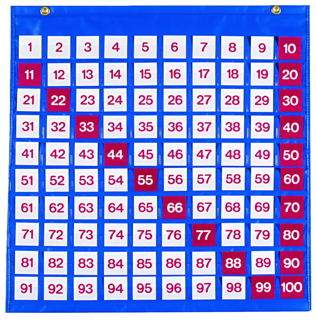 Hundreds Counting Pocket Chart, 26 X 26, 2 In. Pockets