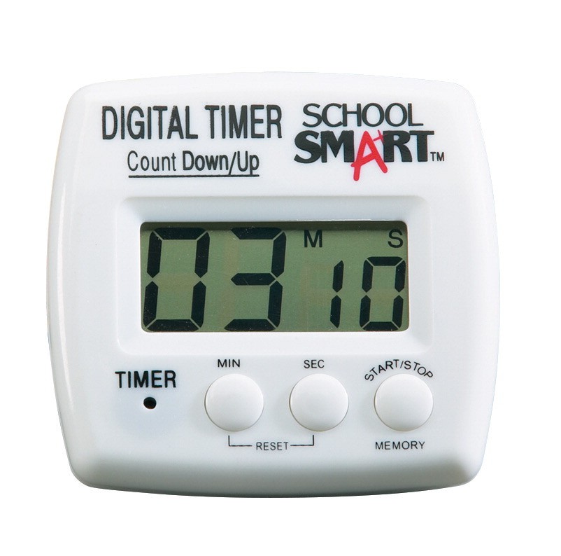 Digital Count Up/Count Down Timer, Battery Powered, 2-3/4 X 2-3/4 X 1"