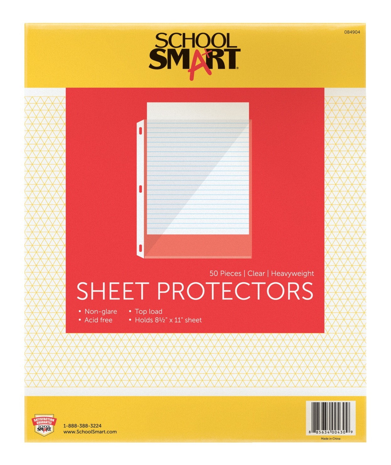 Heavyweight Sheet Protectors, 8-1/2 X 11 - Non Glare Vinyl Top Load - 50/Box
