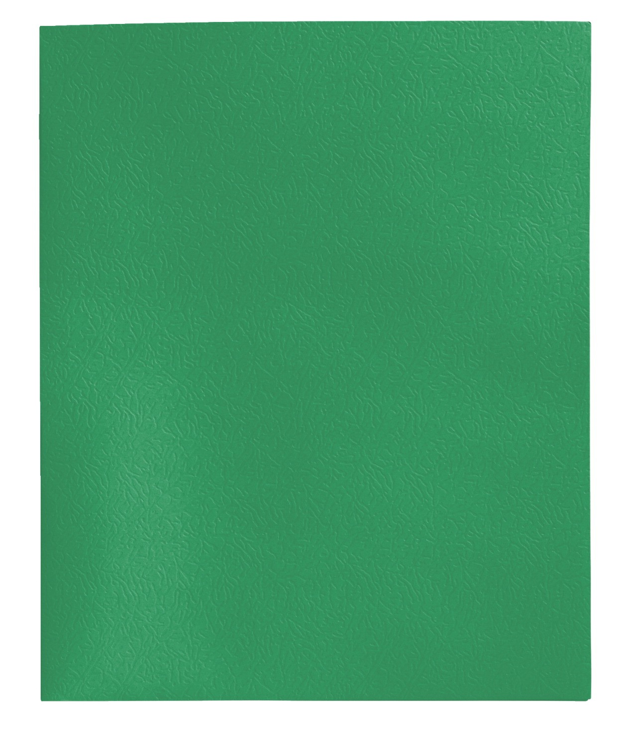 2 Pocket Folders, 9 X 12  - Leatherette - 25/Box - Green