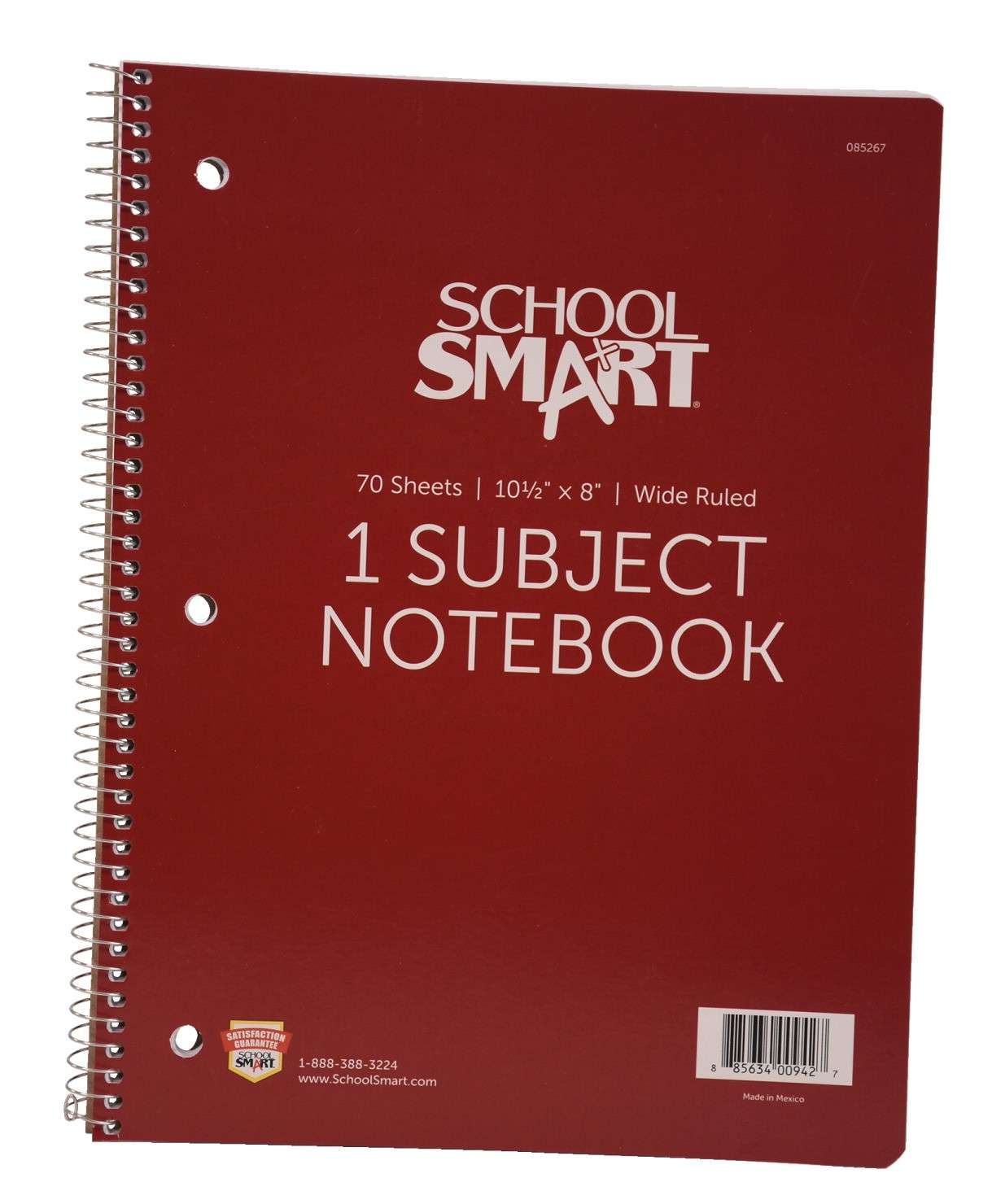 Spiral Bound Composition Book, 10-1/2 X 8, Ruled 11/32 - White - 70 Sheets