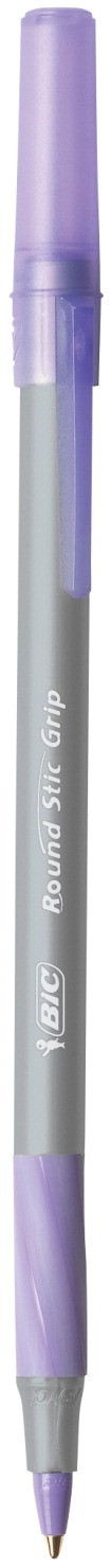 Bic Ultra Round Stick Grip Pen, Medium Point - 12/Pkg - Purple
