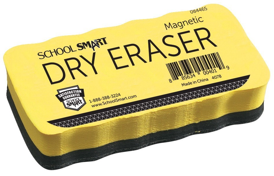 Magnetic Whiteboard Dry Eraser, 4.2 X 2.2 In.