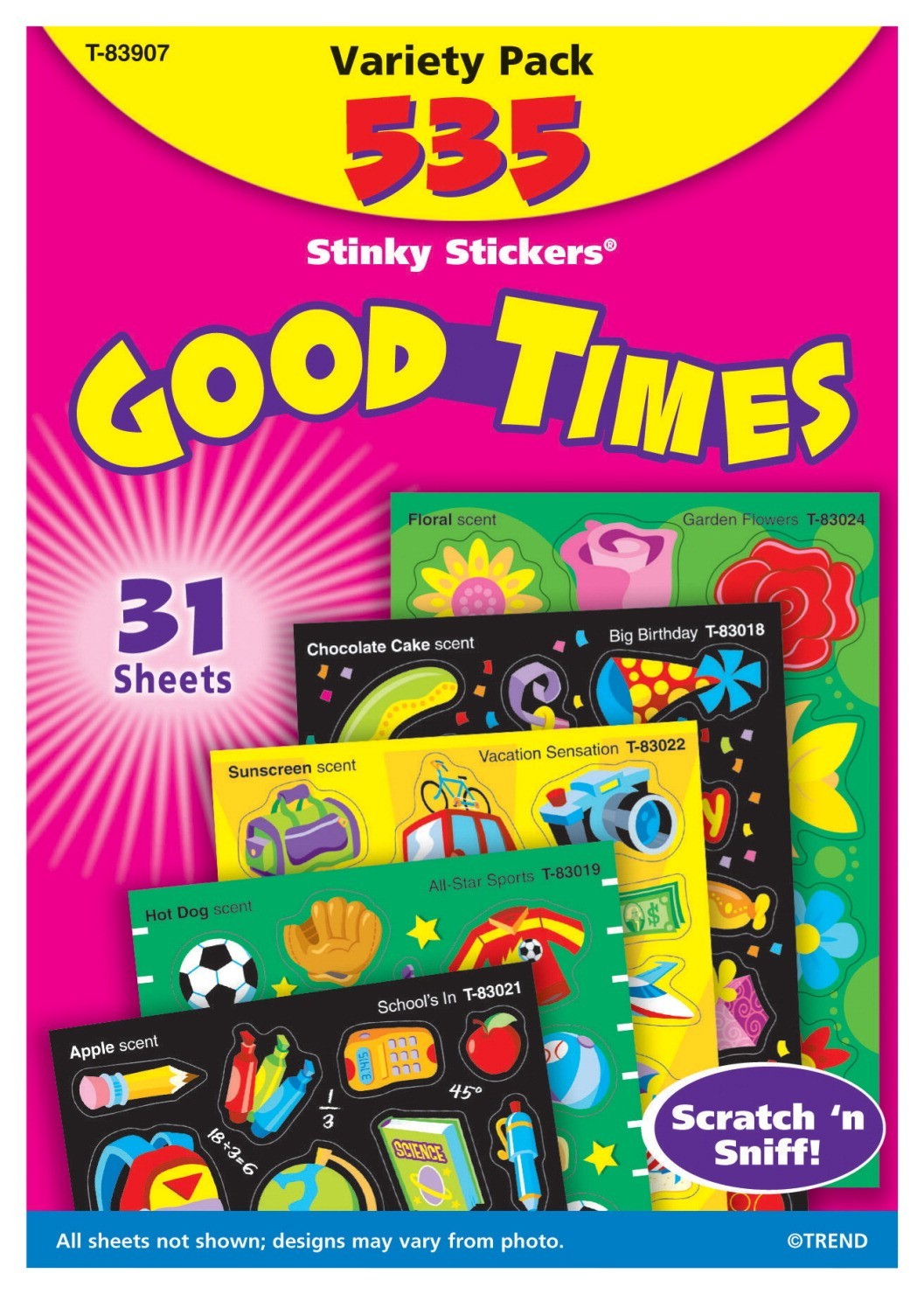 Stinky Stickers Good Times Sticker Variety Pack, 3/4 In. - 535/Pkg