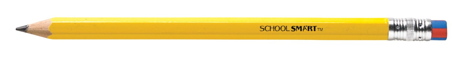 School Smart Hexagonal Non-Toxic Lead-Free Starter Pencil with Latex-Free Eraser, 13/32 in, No 2 Tip, Pack of 12