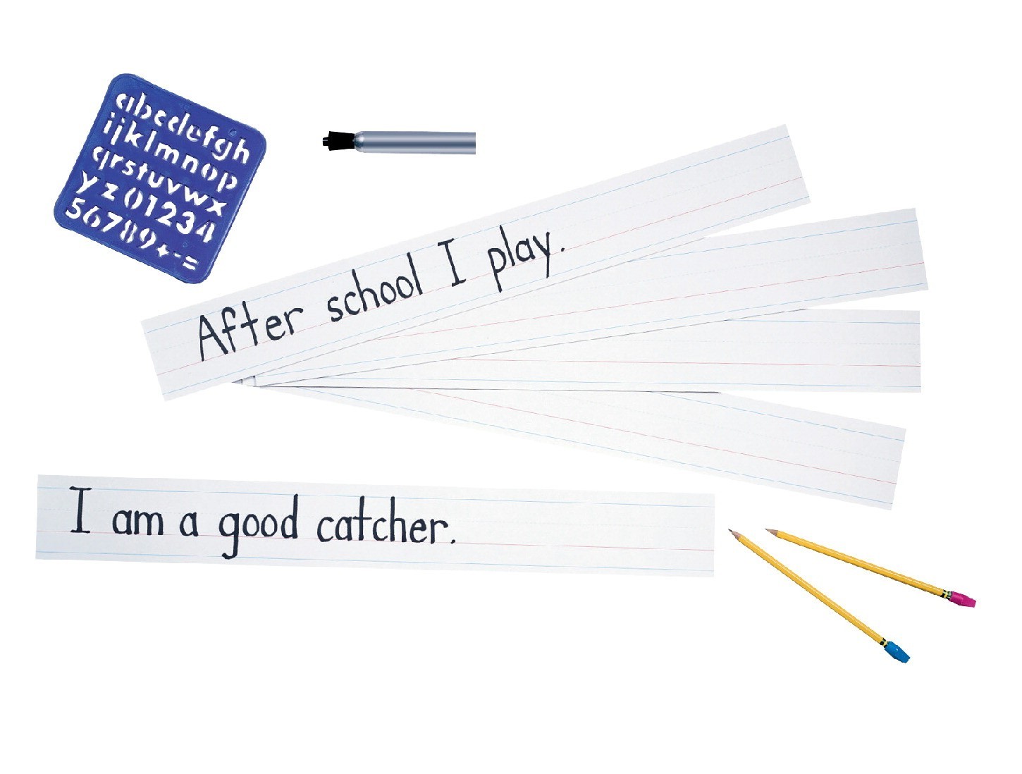 School Specialty Sentence Strips Conforming to Zaner-Bloser Style, 3 X 24 in, White, Pack of 100