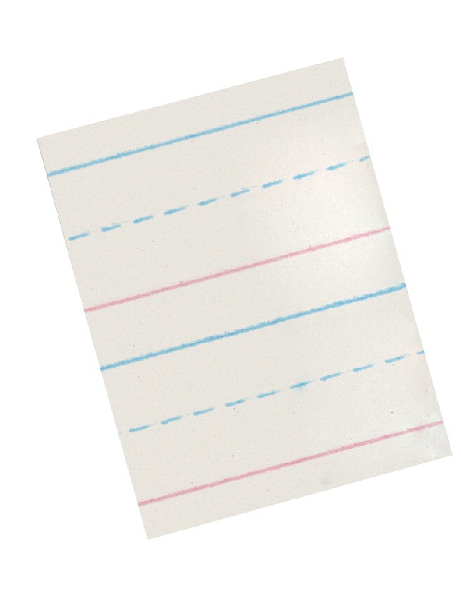 8-1/2 X 11 Red and Blue Story Paper For Grades 1 and 2, 5/8 Ruling, 5/1 Broken Line, 5/1 Skip Line - 500/Ream