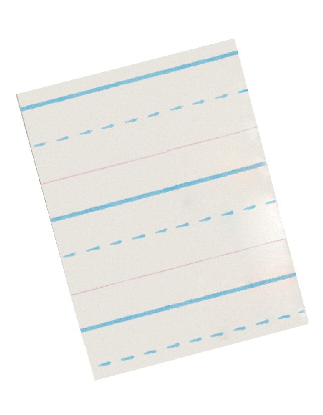 8-1/2 X 11 Red & Blue Storybook Paper For Grade 3, Long Way, 1/2 Ruling, 1/4 Broken Line, 1/4 Skip Line - 500/Ream