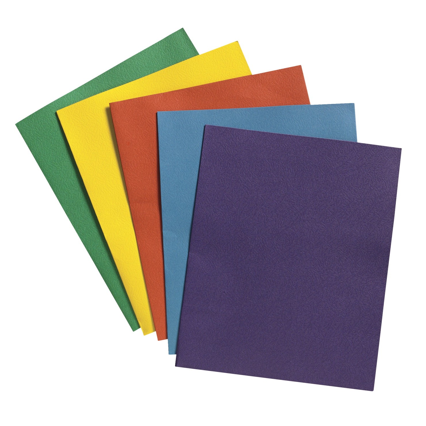 2 Pocket Folders, 9 X 12 - Leatherette - 25/Box - Assorted Colors