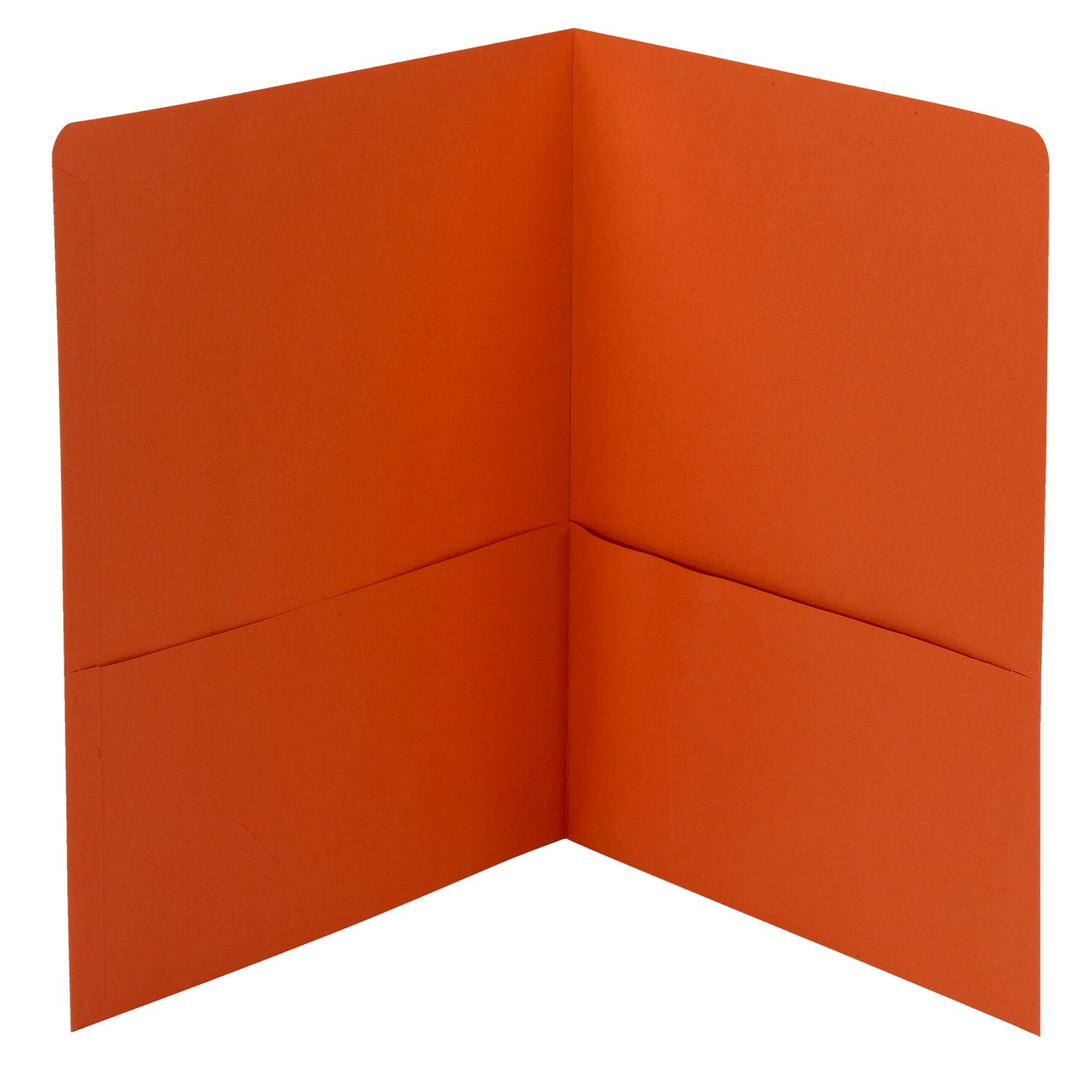 2 Pocket Portfolio, Letter Size - Leatherette - 25/Pkg - Orange