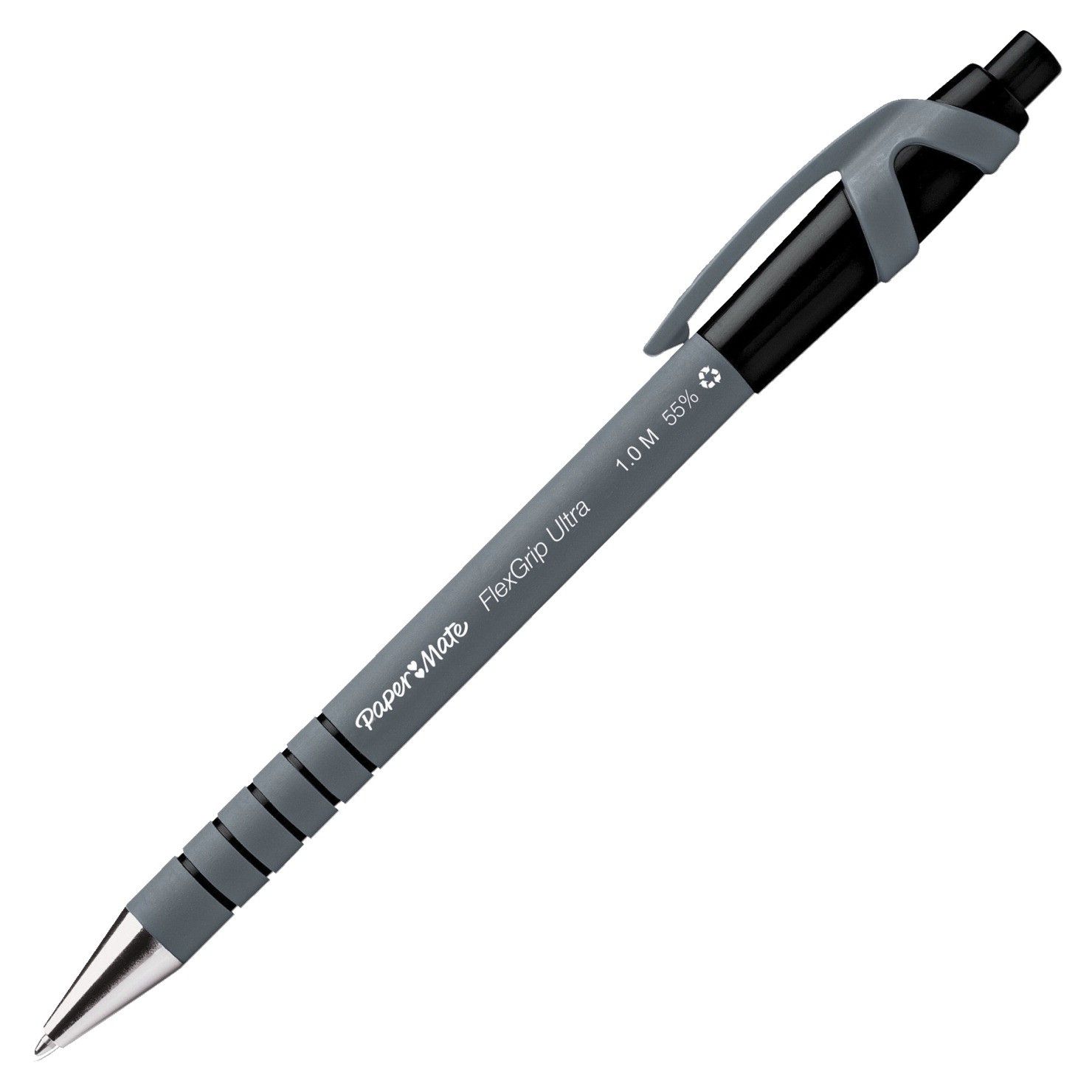 Paper Mate Pen, Flexgrip Ultra Retractable, Med Point - 12/Pkg - Black - PAP9530131