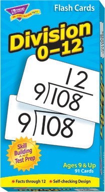 Division Flash Cards, Math - 91 Cards