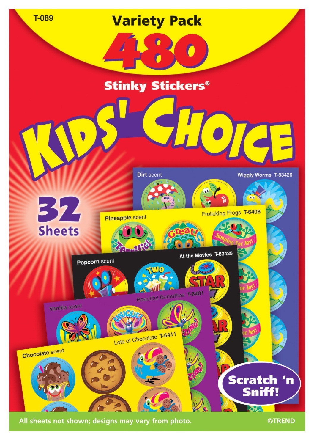 Stinky Stickers Kid's Choice Variety Pack - 480/Pkg